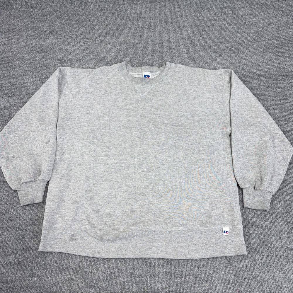 Vintage Russell Athletic Sweatshirt Men Large Made in USA 90s Gray Crewneck READ - Picture 2 of 12